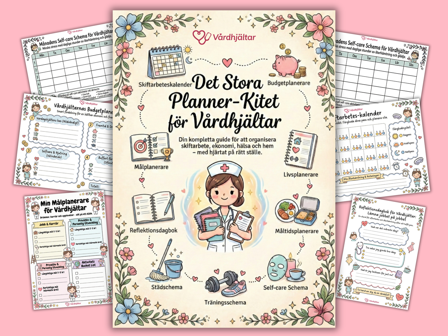 Planner-Kit för Vårdhjältar | Digital Nedladdning