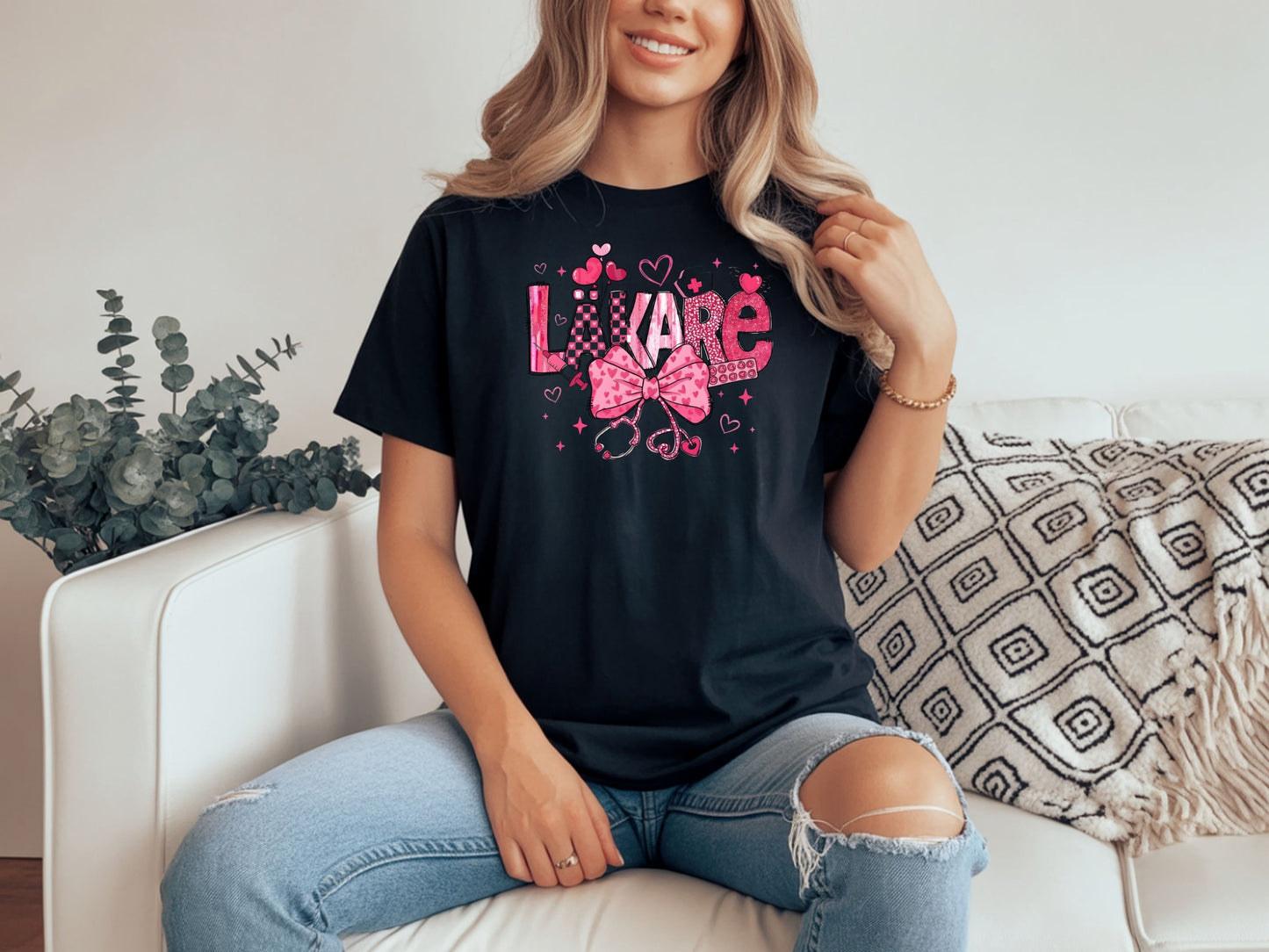 T-Shirt Läkare | Rosa Hjärtan