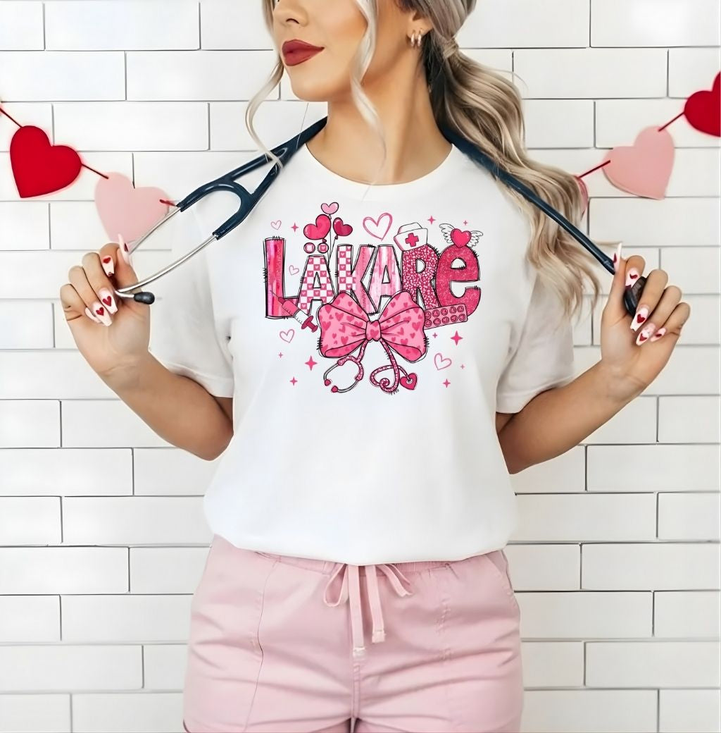 T-Shirt Läkare | Rosa Hjärtan
