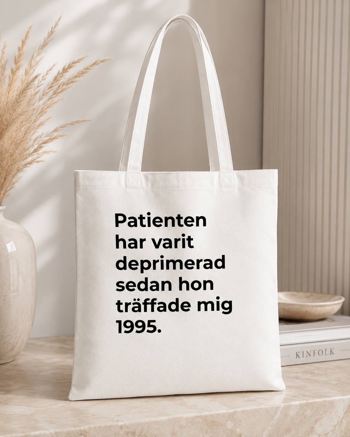 Journalgroda Deprimerad – Miljövänlig Tygväska i Ekologisk Bomull 🩺🤍