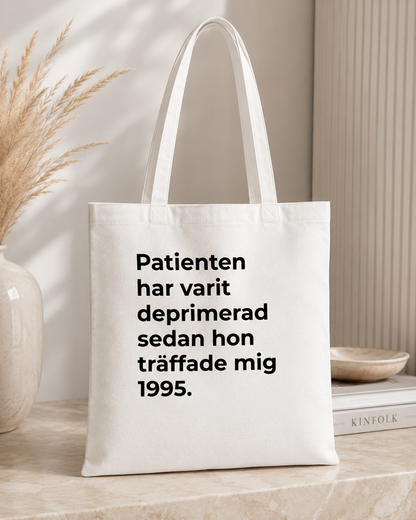 Journalgroda Deprimerad – Miljövänlig Tygväska i Ekologisk Bomull 🩺🤍