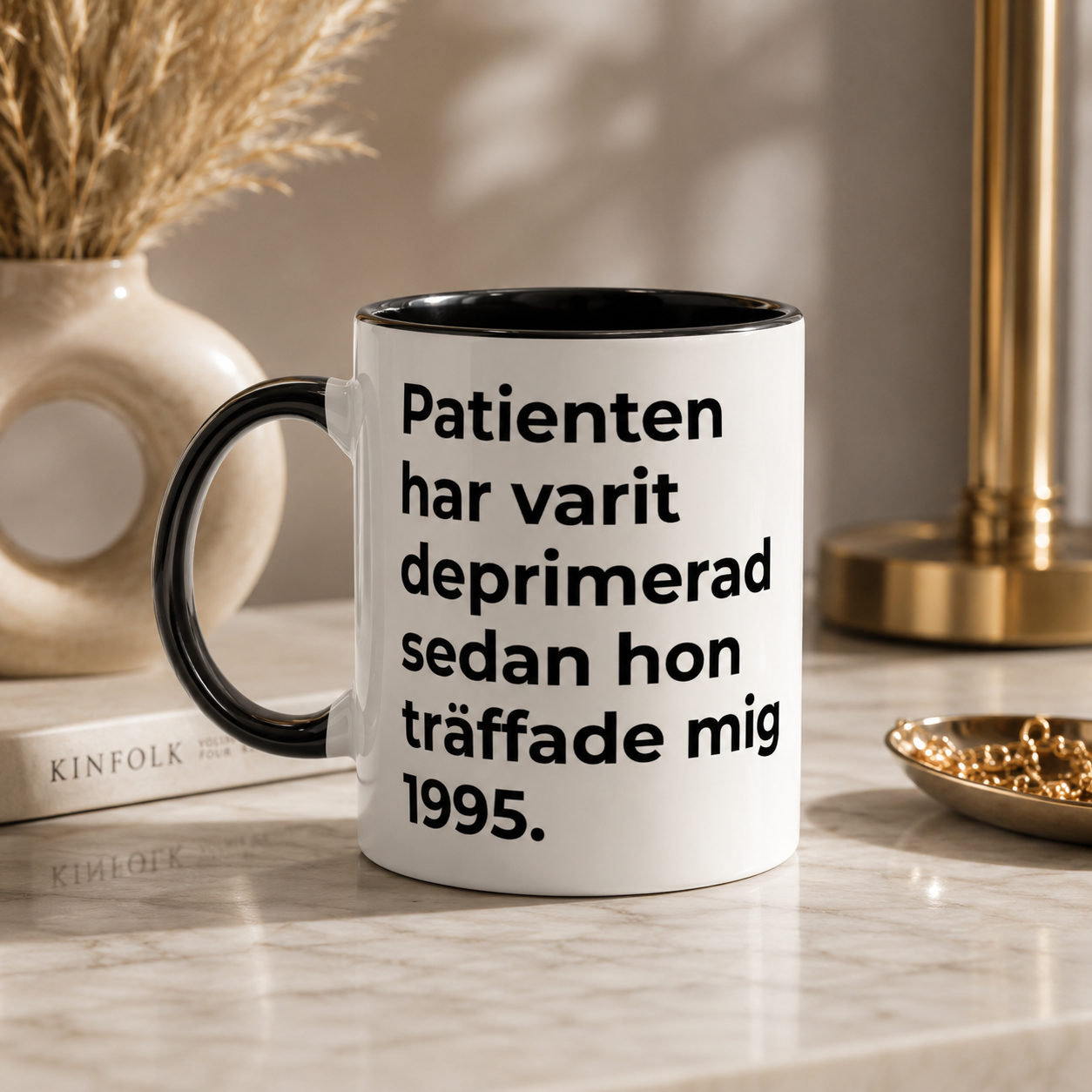 Journalgrodan - Deprimerad – Mugg i Keramik med Färgdetaljer 325ml 🩺🤍