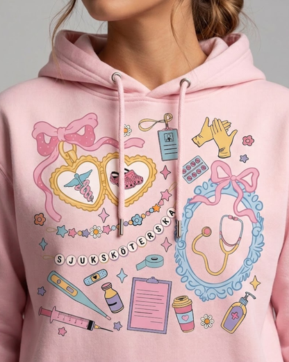 Sjuksköterska Hoodie | SSK Prylar Motiv | Unisex Premium Pullover Hoodie
