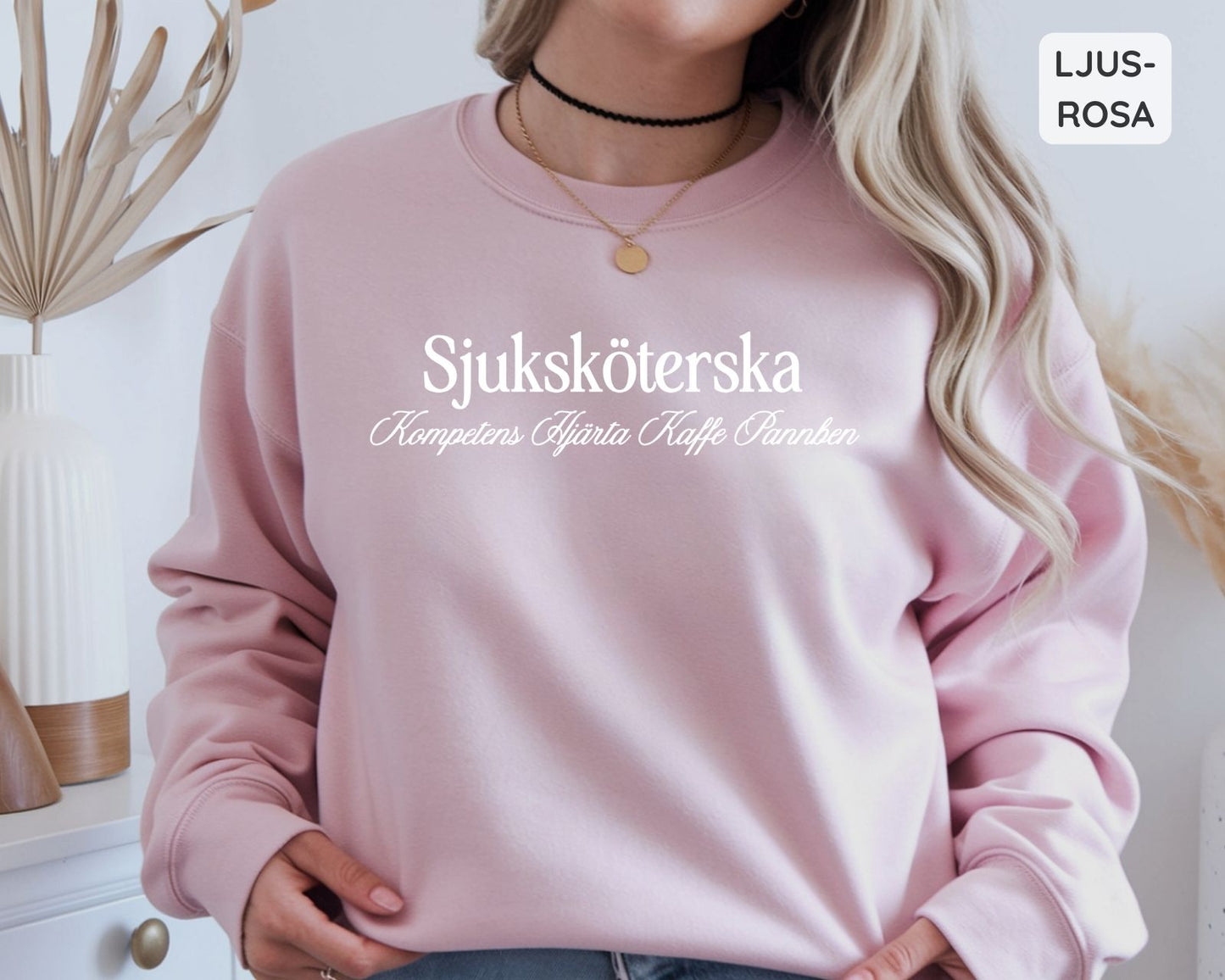 Sjuksköterska Sweatshirt | Kompetens, Hjärta, Kaffe, Pannben