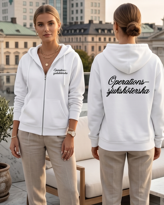 Operationssjuksköterska  Ziptröja med Dragkedja | Ekologisk Bomull  | Unisex